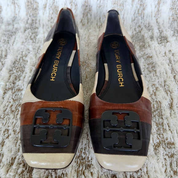 NWT Tory Burch "Georgia" Stripe Eel Leather Ballet Flats | Women's Size 7, 7.5 - Picture 6 of 14